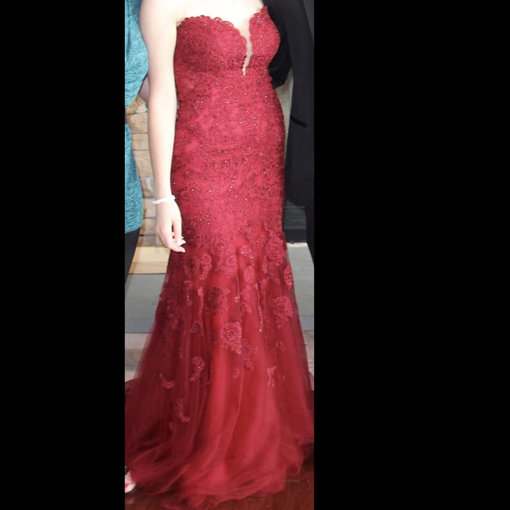 Maroon Red Prom Dress